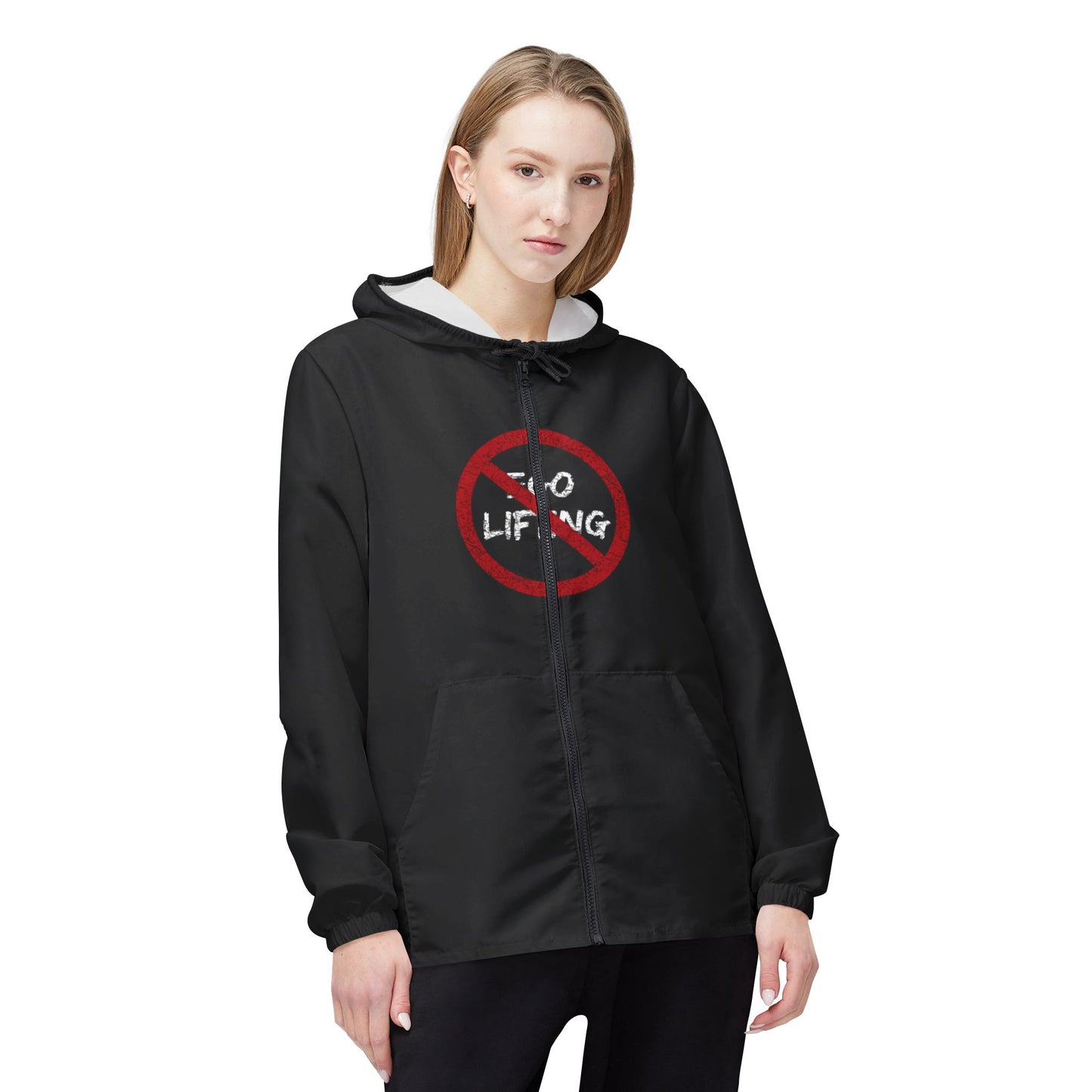 Minimal Black Windbreaker | Center Logo