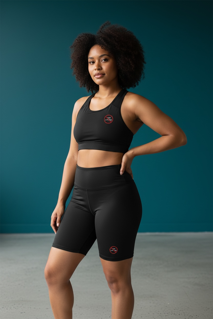 Black Sports Bra | Small Emblem