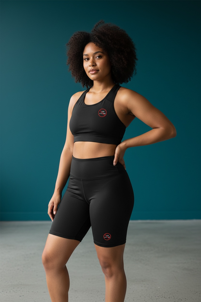Black Sports Bra | Small Emblem