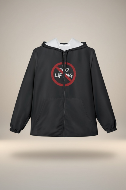 Minimal Black Windbreaker | Center Logo