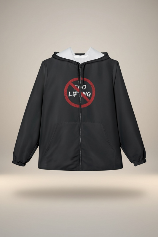 Minimal Black Windbreaker | Center Logo