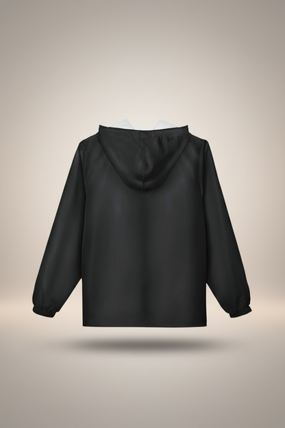 Minimal Black Windbreaker | Center Logo